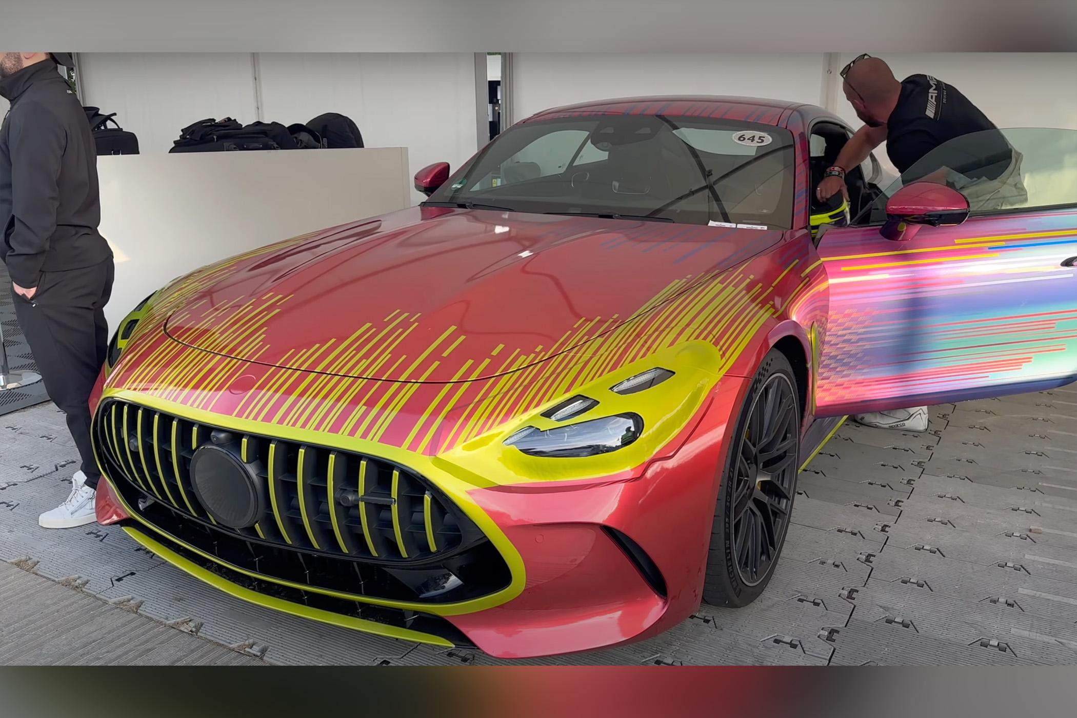 Fail! AMG GT prototype goes off-track during Goodwood burnout attempt