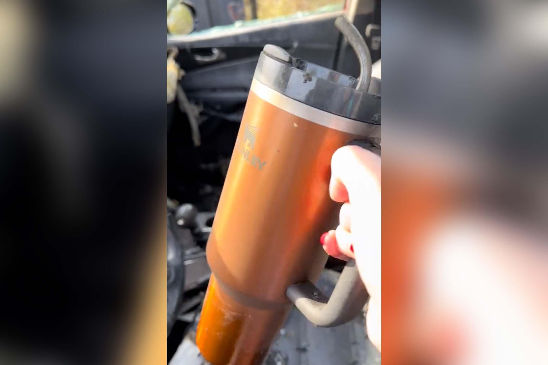 Woman Whose Cup Survived Car Fire Offered New Car by Stanley