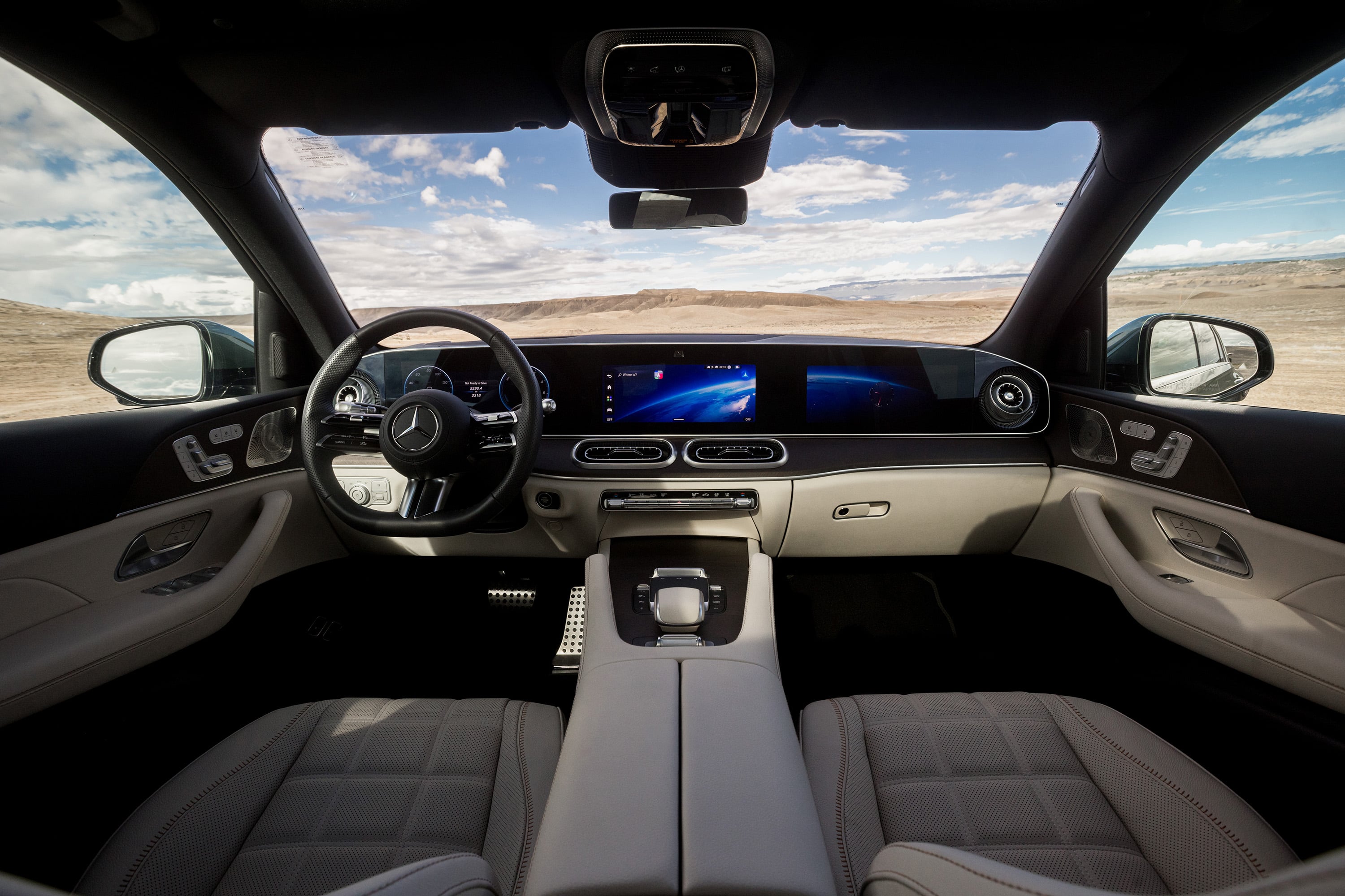 Inside, the GLE450e pairs hybrid tech with a luxury cabin.