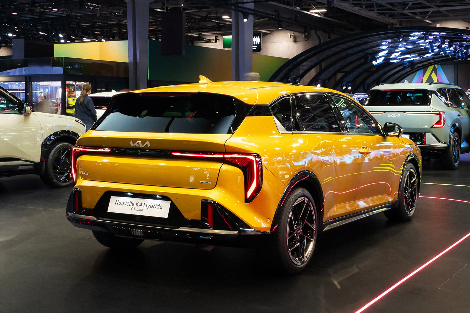 The K4 Hybrid's distinctive rear light signature on display in Paris.
