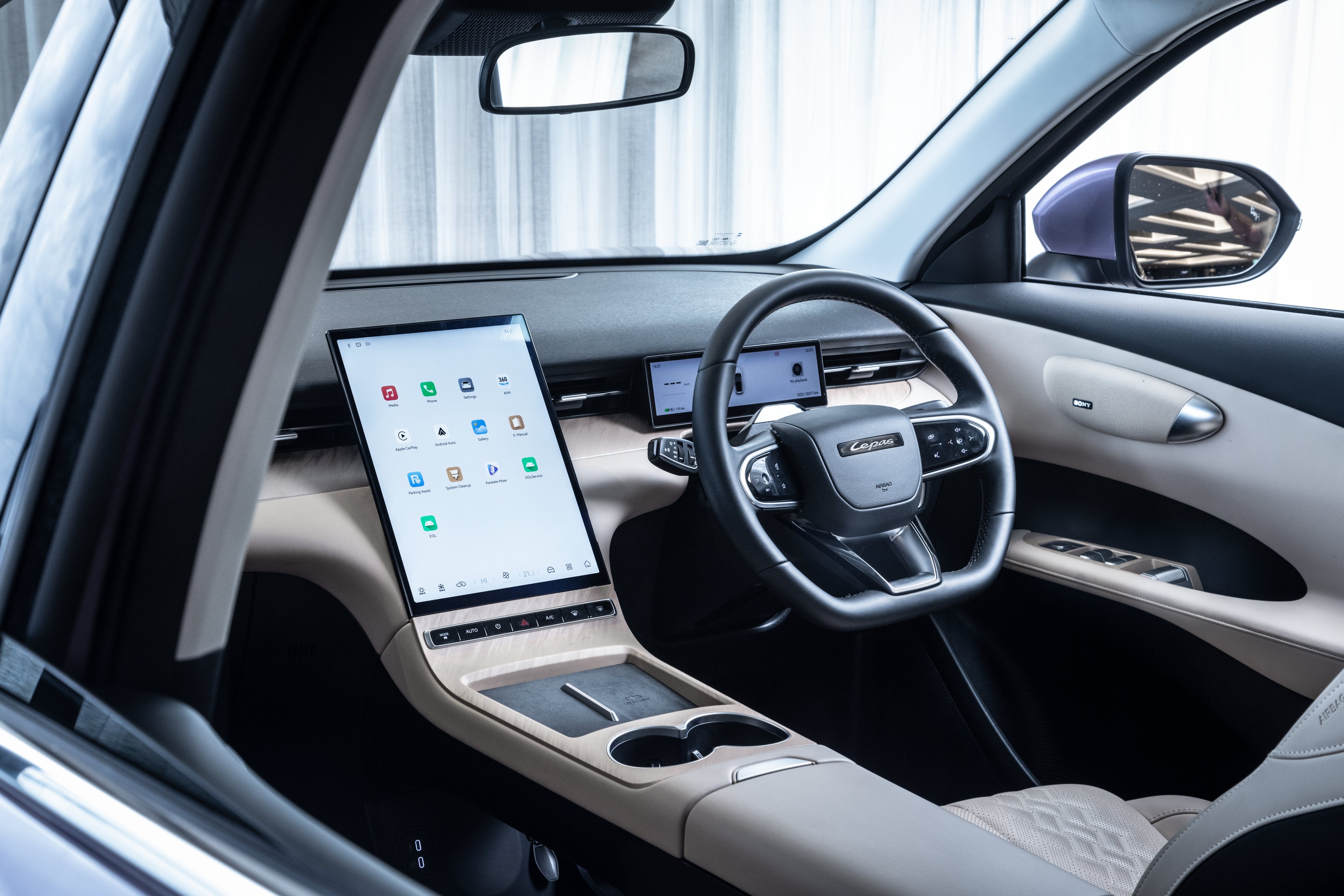 Cabin tech is a highlight, with a large central display dominating the dash
