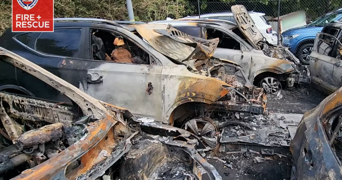 Electrical automotive battery sparks Sydney Airport carpark blaze