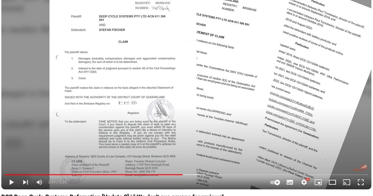 DCS batteries suing YouTuber for ‘honest’ review sets scary precedent