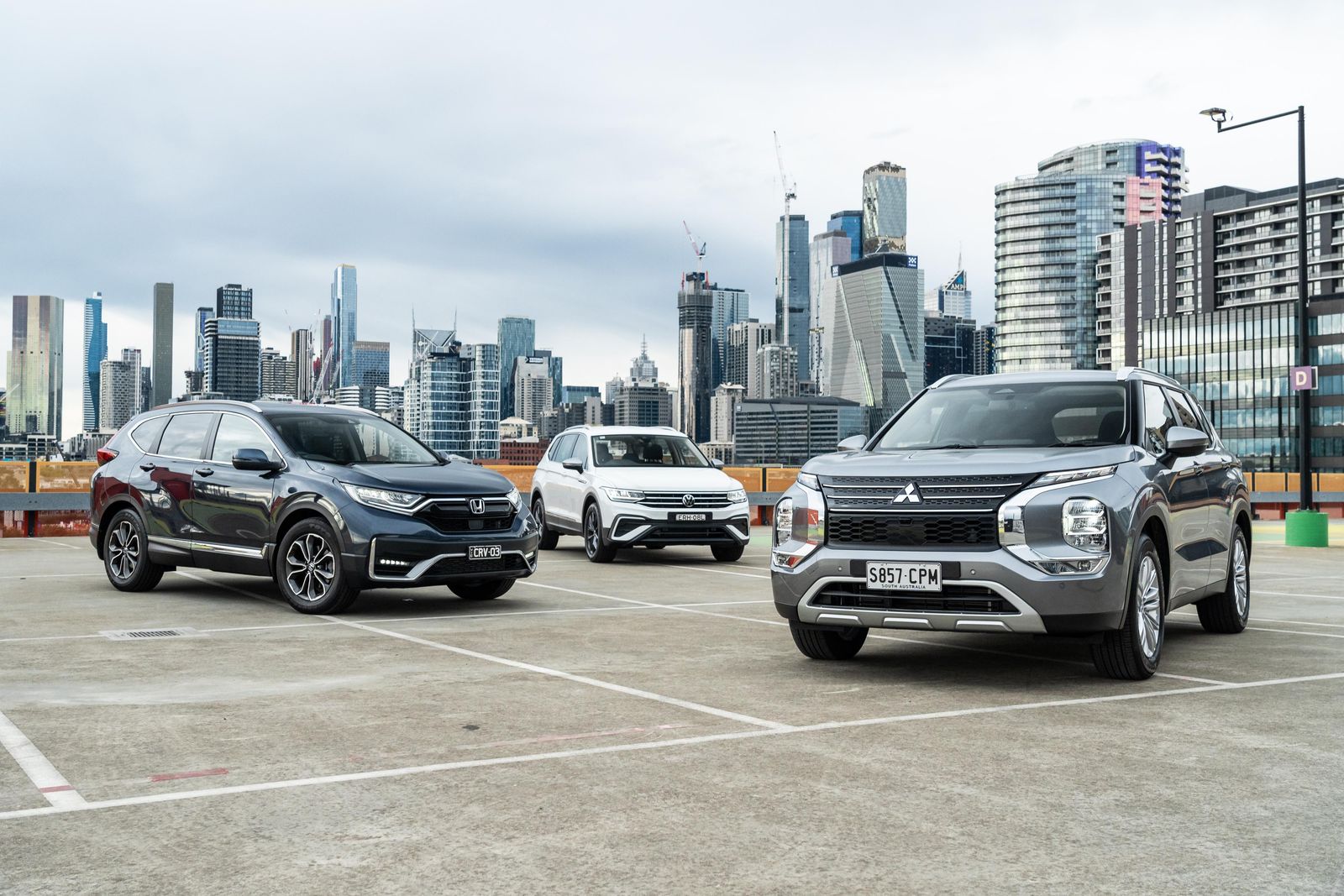 Mitsubishi Outlander v Volkswagen Tiguan Allspace v Honda CR-V comparison