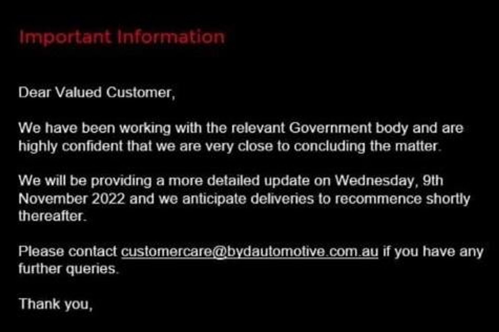 BYD Atto 3 delivery freeze extended again, more info this week