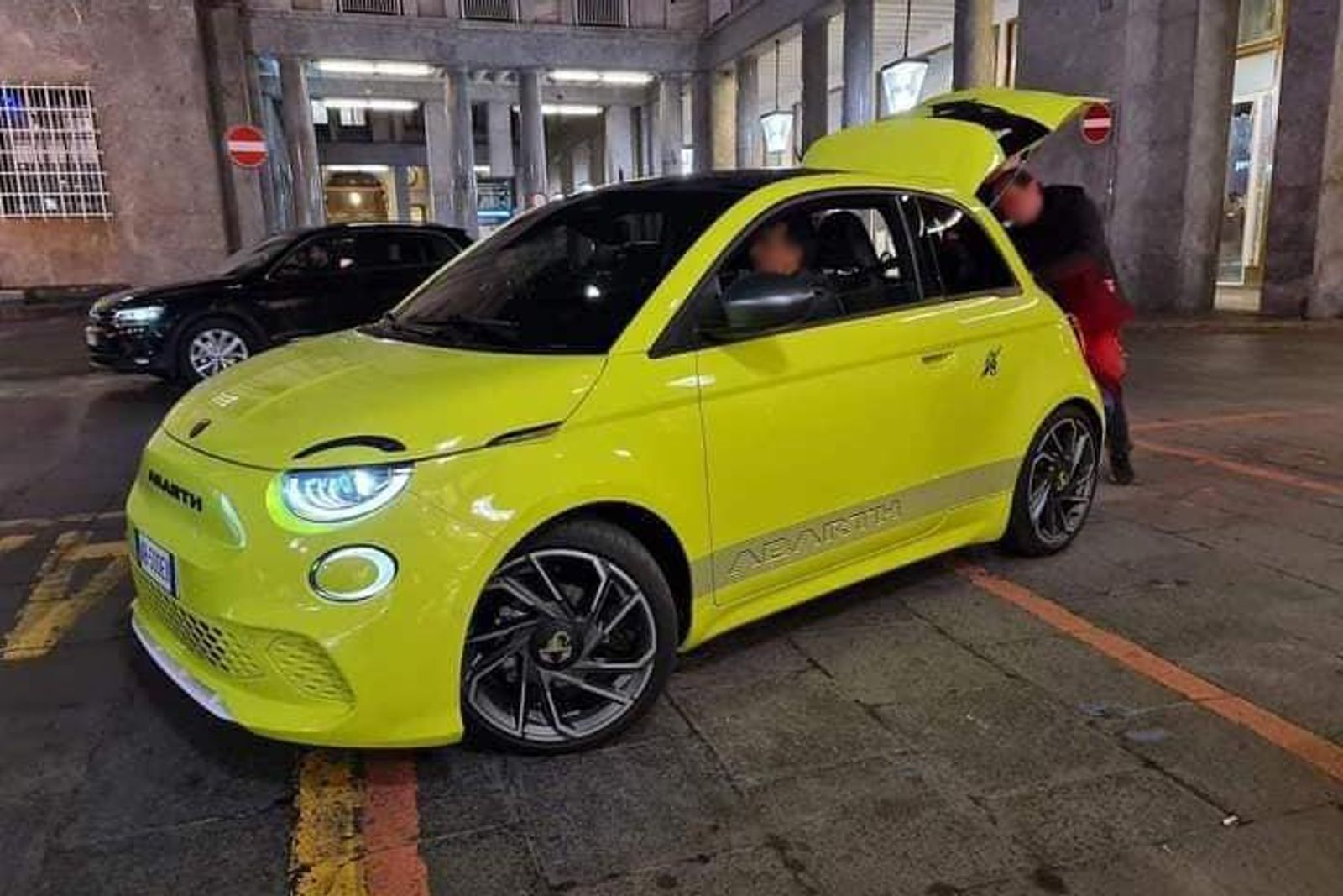 Abarth 500 EV leaked undisguised