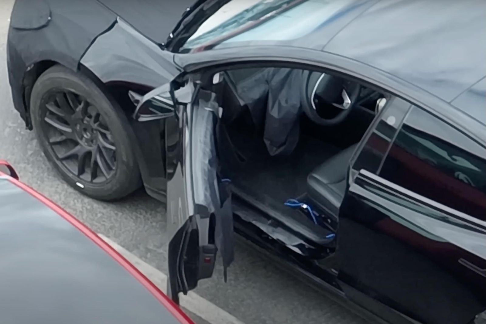 Drone spies 2024 Tesla Model 3's updated interior