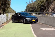Hidden NSW Police car blocks bike lane to nab speeders