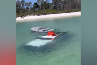 This sunken Jeep Wrangler needed a bigger snorkel