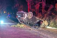 Pair of hot hatches flip on the same iconic Aussie road on the same day