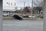 Chrysler PT Cruiser driver's wild hooning caught on camera