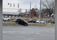 Chrysler PT Cruiser driver's wild hooning caught on camera