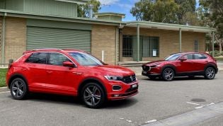 2021 Mazda CX-30 X20 Astina v Volkswagen T-Roc 140TSI Sport comparison