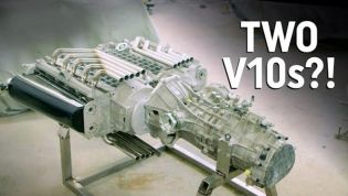 This 20 cylinder engine is two V10s stuck together!