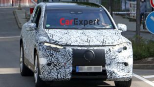 2022 Mercedes-Benz EQS SUV spied with production lights