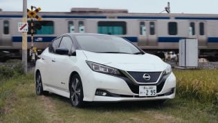 Used Nissan Leaf EV batteries powering Japanese train crossing