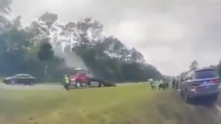 Distracted driver reenacts a jump scene from Fast & Furious