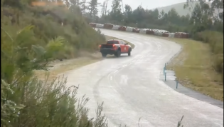 Wet hillclimb goes horribly wrong in Ford Ranger Raptor, driver somehow saves it