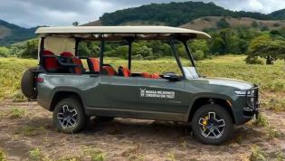 Rivian R1T electric safari conversion spotted with right-hand drive