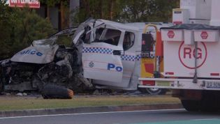 Queensland criminal steals police van and crashes it