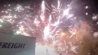 New Year's Eve comes early as highway crash sparks huge fireworks show