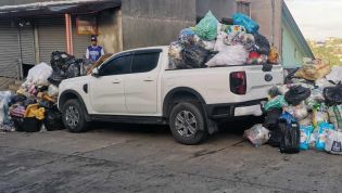 Ford Ranger turned into a garbage skip after parking illegally