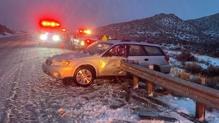 Subaru driver lucky to be alive after guardrail impales her Outback