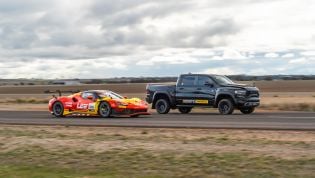 1200hp RAM TRX vs Ferrari 296 GT3 race car drag race