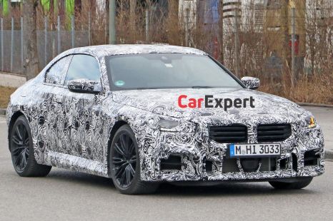 2022 BMW M2 spied with less camouflage