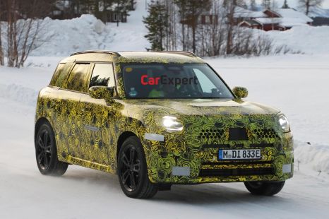 Mini's new electric Countryman SUV spied testing