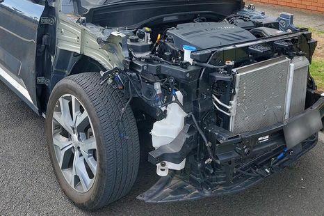 What happens when you get pulled over in a car missing half its front?