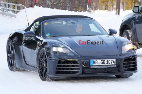 Porsche's first electric convertible spied