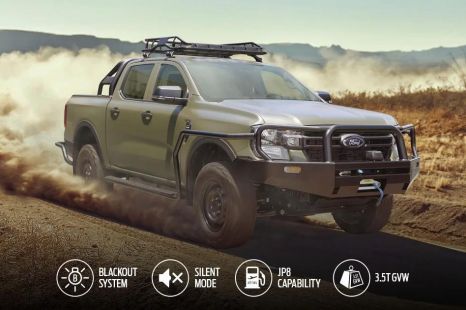 Electrified military Ford Ranger can tailgate the enemy silently