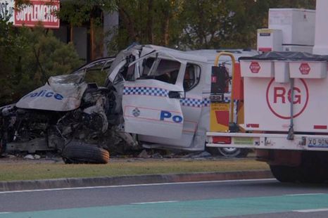 Queensland criminal steals police van and crashes it