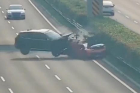 Shocking footage shows Lamborghini wiped out by inattentive driver