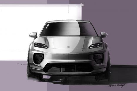 Electric Porsche Macan styling sketched out, reveal date set