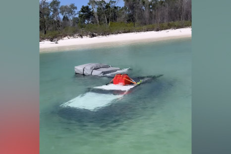 This sunken Jeep Wrangler needed a bigger snorkel