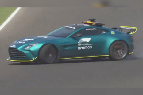 Aston Martin F1 safety car crash caught on camera