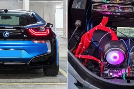 Guy turns BMW i8 into a cryptocurrency mining rig to 'annoy gamers'