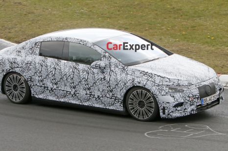 2022 Mercedes-Benz EQE spied at the Nürburgring