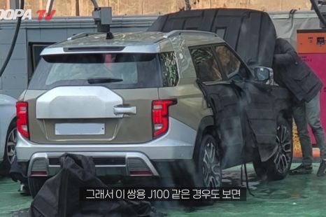 SsangYong J100: New electric SUV spied undisguised
