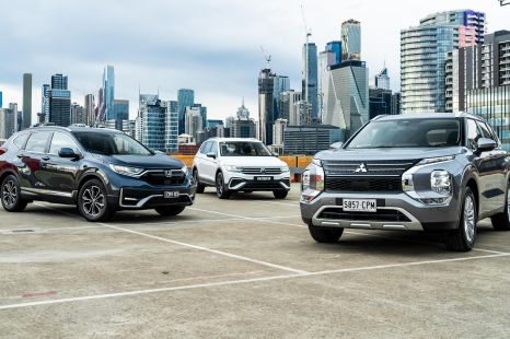 Mitsubishi Outlander v Volkswagen Tiguan Allspace v Honda CR-V comparison