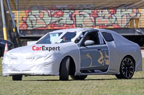 2024 BMW i5 EVs spied with less camouflage