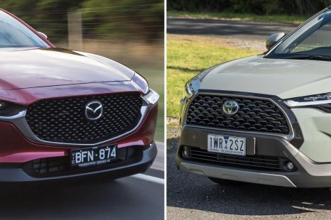 2023 Toyota Corolla Cross Atmos v Mazda CX-30 Astina specs comparison