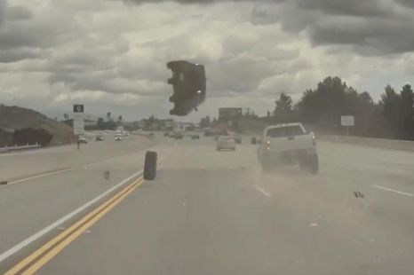 Tyre causes Soul-shaking flip on busy highway