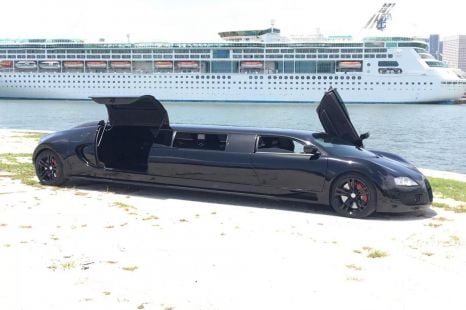Unleash your inner speed demon with this unfinished Bugatti Veyron limo replica