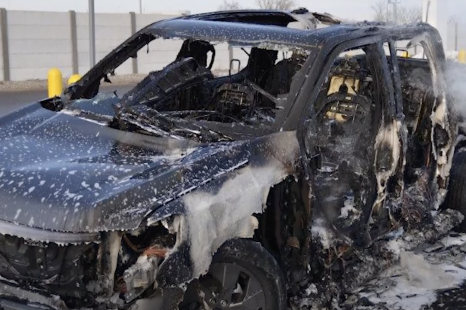 Ford's electric ute fire caught on camera