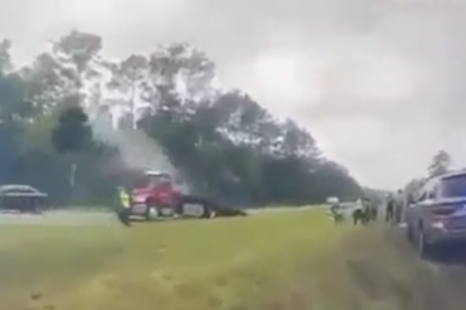 Distracted driver reenacts a jump scene from Fast & Furious