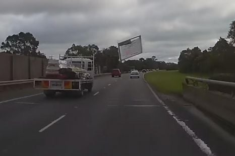 Duck! Jeep windscreen smashed in shocking freeway incident