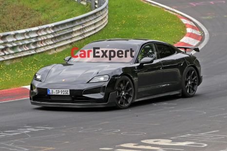 Hotter Porsche Taycan spied as Tesla Model S Plaid rival